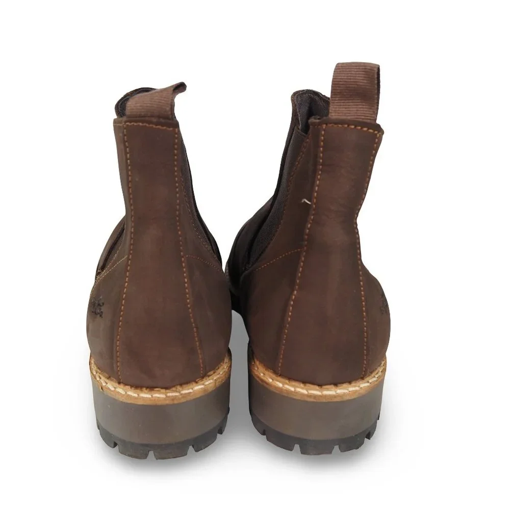 Bos. & Co. Camden Sherpa Lined‎ Leather Chelsea Boots Men's 9/42 Dark Brown